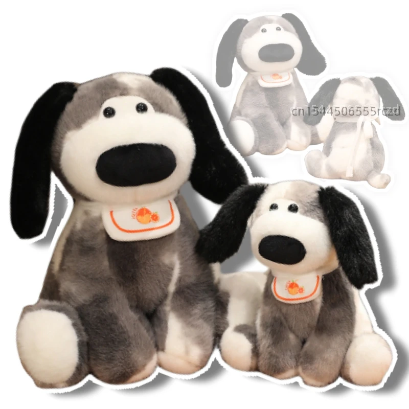 23/35/50cm Cute Sitting Posture Animal Dog Plush Doll Pillow Black And White Dog Plush Toy Throw Pillow Decoration Bedroom Sofa