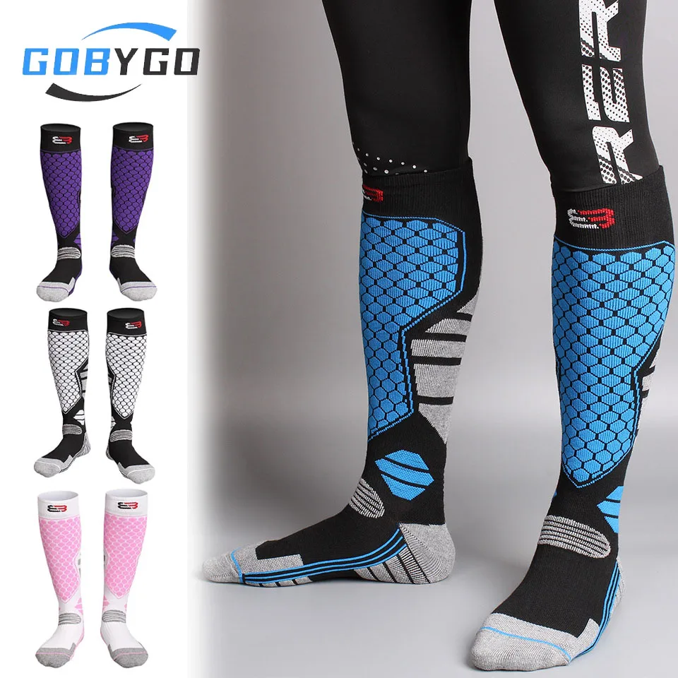GOBYGO 1Pair Professional Ski Socks Warm Thickened Stockings Children Single Board Double Board Skiing Mountain Climbing Adult