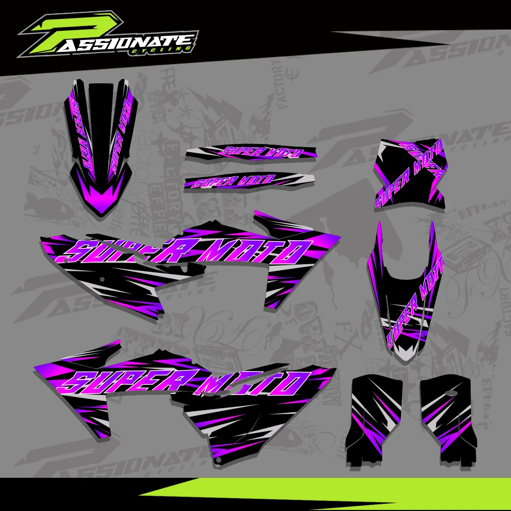 

For KTM SX SXF 23-25 EXC XCW 2024 2025 2026 Custom Team Graphics Decals Stickers Kits Motorcycle Number Name Custom