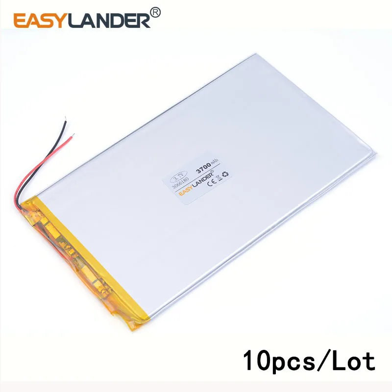 10pcs /Lot 3700mah 3066180 lithium Li ion polymer rechargeable battery universal battery brand tablet PC video game IPAQ MID