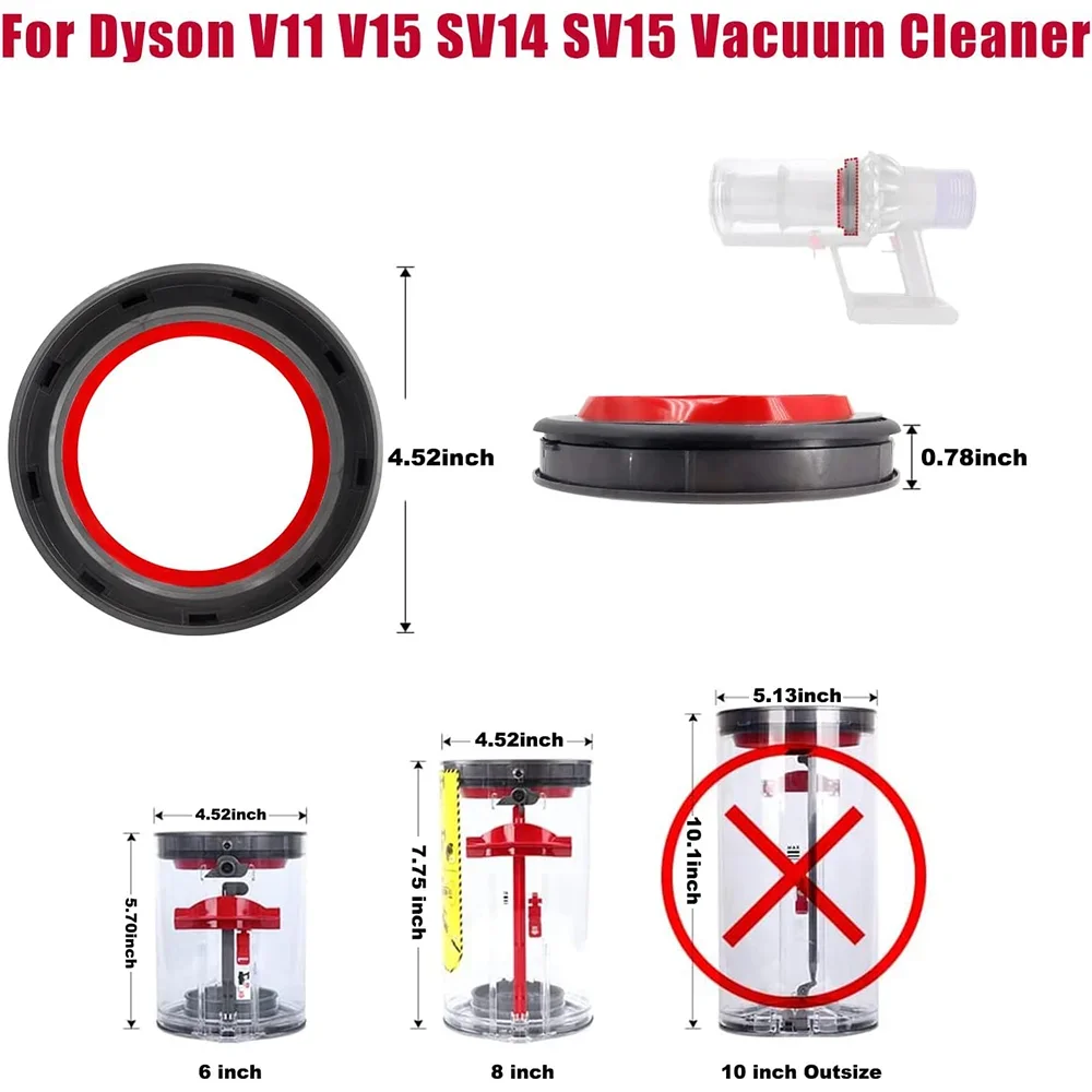 Suitable for Dyson V11 SV14 SV15 vacuum cleaner dust collector bottom clip ring seal ring dust collector accessories