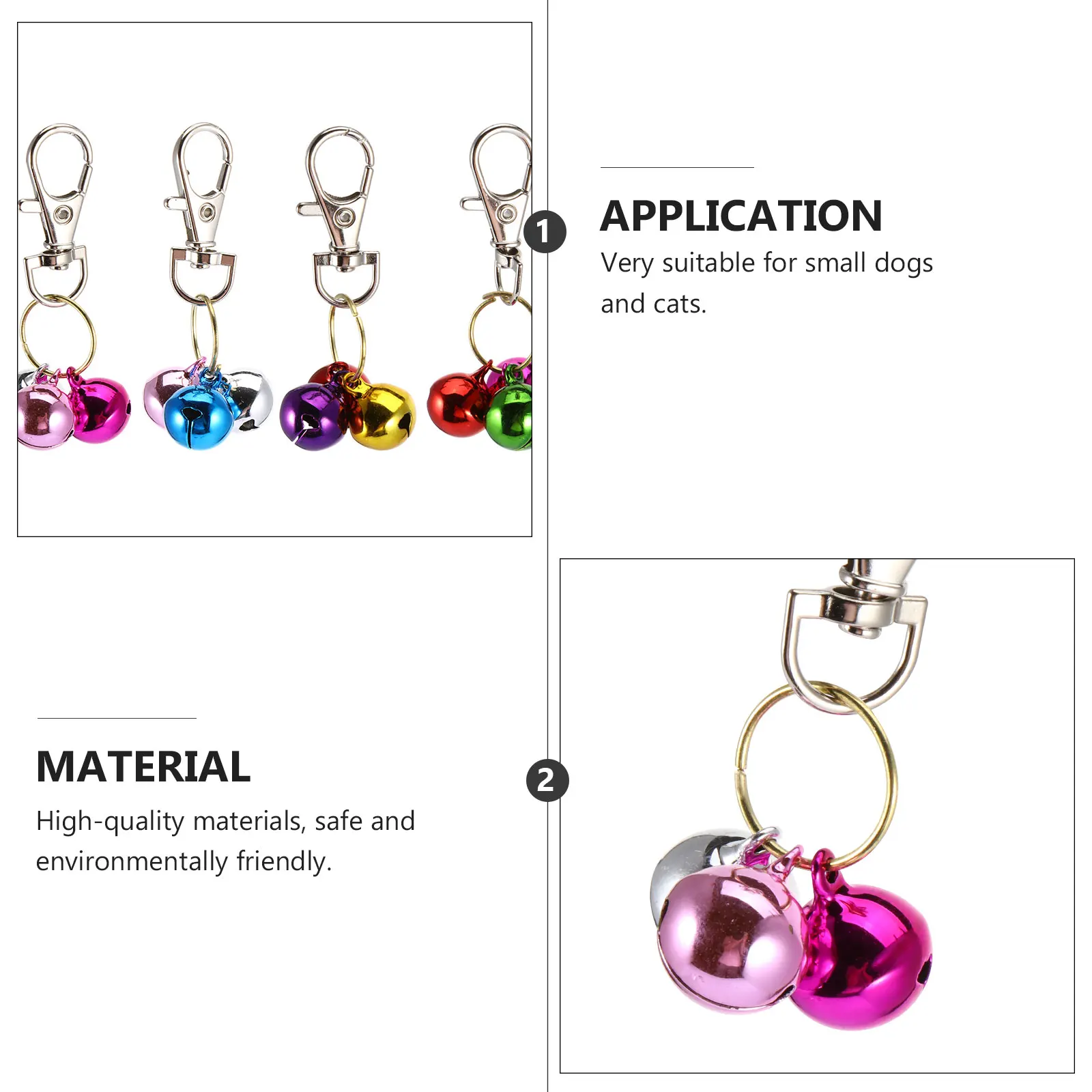 

4pcs Copper Bells Cat Keychain Bells Keychain Small Dogs Cats Pet Supplies Necklace Kitten Charms Collar Accessories