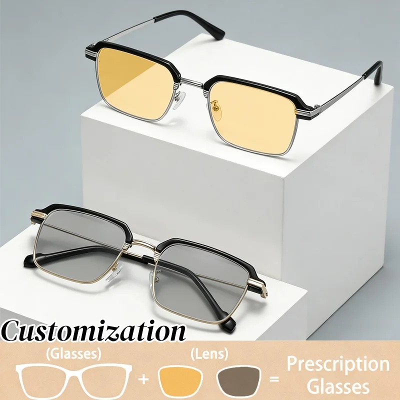 women-square-frame-photochromic-prescription-glasses-men-fashion-vintage-customized-glasses-presbyopia-vintage-anti-blue-eyewear
