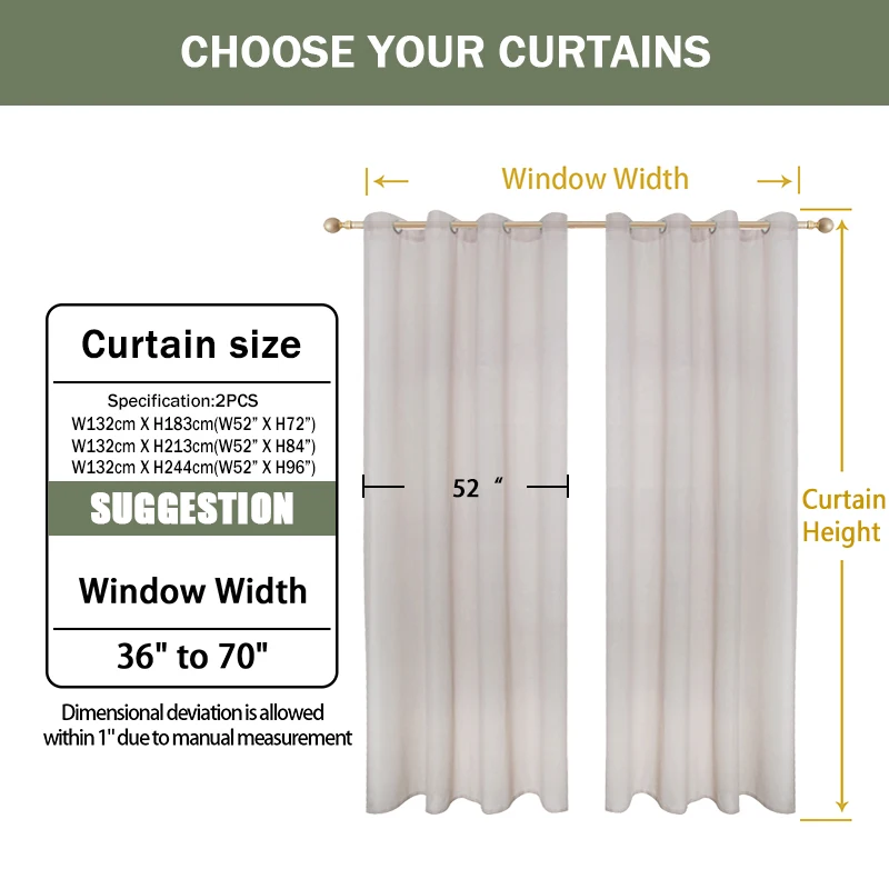 Muwago New Research Photo Catalyst Curtain Plain Draping Imitation Linen Curtain UV Absorption Drape Bedroom Home Decoration