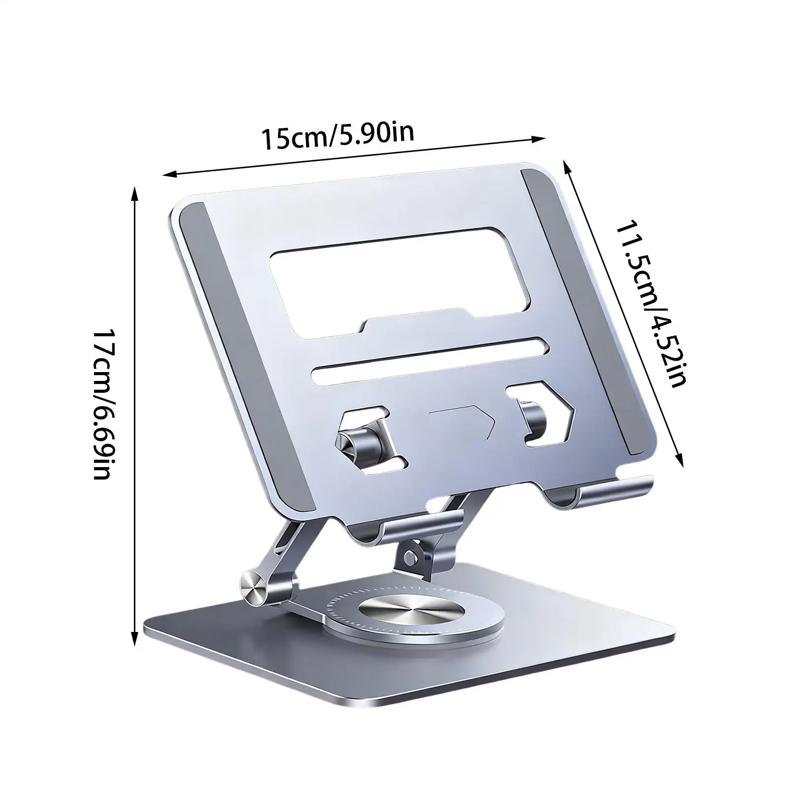 Adjustable Laptop Stand Aluminum Alloy 360 Rotating Desk Laptop Holder Computer Riser for Smartphones Notebooks Tablets