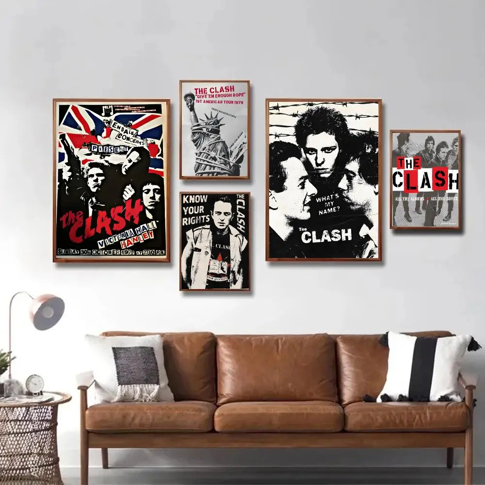 The Clash Poster Waterproof Wall Art Sticker For Bar Living Room Vintage Room Decor High Quality Print Gift