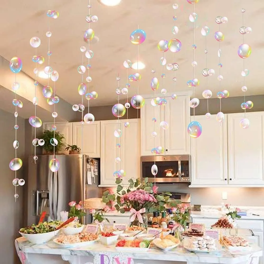 Bunte Blasengirlande Party-Streamer Meerjungfrauen-Party-Dekoration Flache Blasen-Banner-Wimpelkette Geburtstagsbanner
