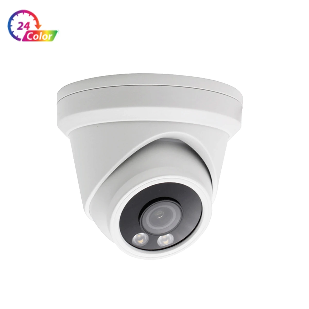 Hik Compatible 5MP Turret POE IP Security Camera 1/1.8'' Full Color Super low-light 0.001lux DarkFighter F1.0 Big Aperture Lens