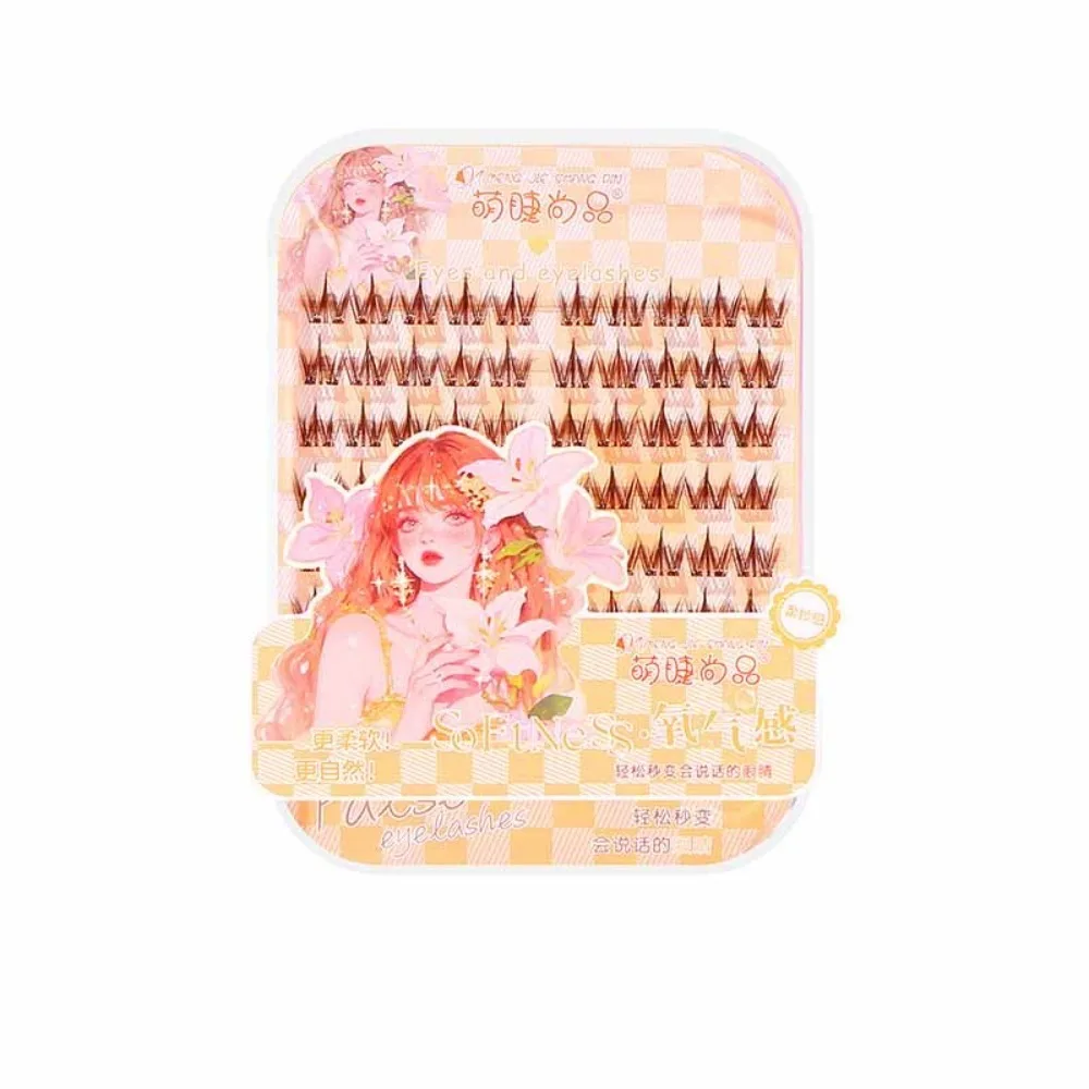 甘い自己粘着まつげクラスターメイクアップ DIY 接着剤不使用の偽まつげ個別の再利用可能なつけまつげクラスター女性/女の子