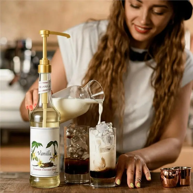 ABKP-For 750Ml Glass Bottle Compatible- 6Pcs Syrup Pump, Leak-Proof Coffee Flavor Dispenser With Dust Covers For Dirty Soda