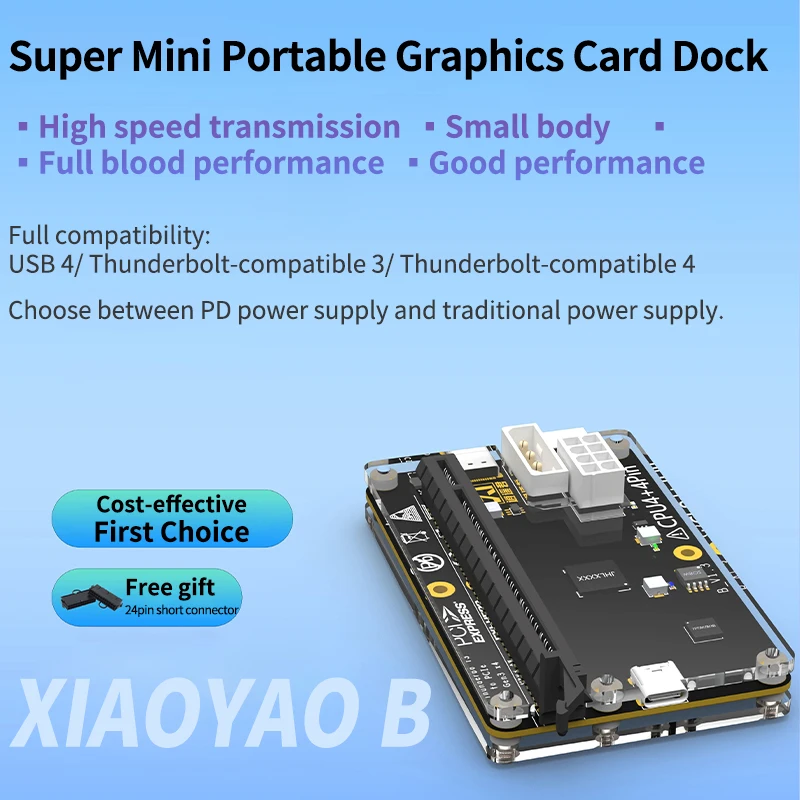 

Внешняя док-станция для графического процессора, совместимая с Thunderbolt 3, 4 к PCIe, поддержка видеокарты RX4090 RX6900 для ноутбука, мини-ПК