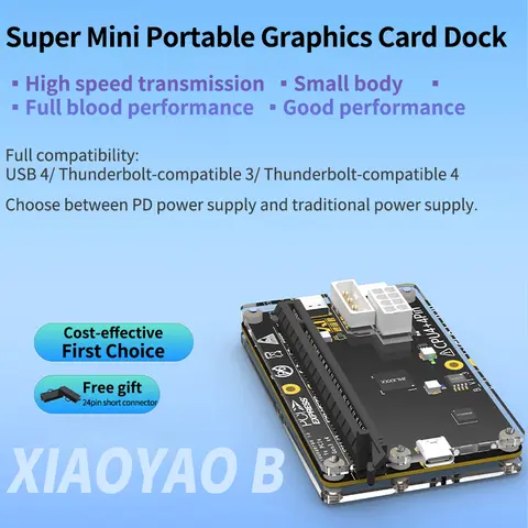 External GPU Dock Thunderbolt-compatible 3 4 to PCIe Graphics Card Support RX4090 RX6900 for Laptop Notebook Mini PC