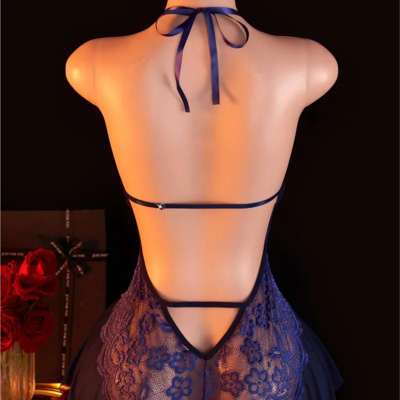 ملابس داخلية مثيرة مثيرة بدون حمالات ملابس داخلية مثيرة بدون ظهر بيبي دول ملابس داخلية عميقة على شكل حرف V حمالة صدر مفتوحة فستان سهرة ملابس شفافة #6