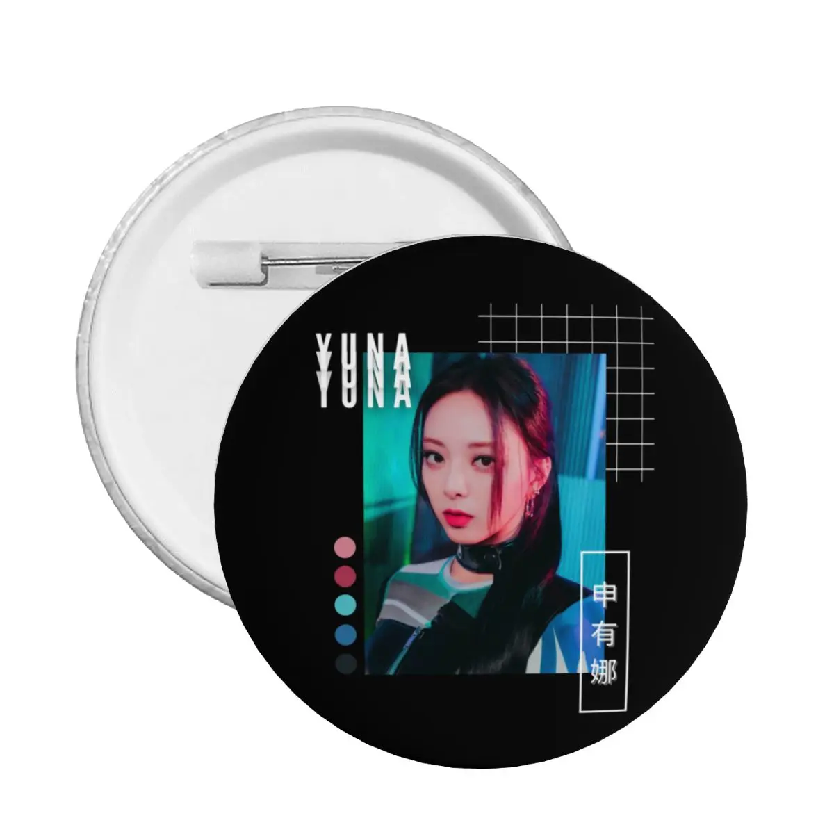 ITZYS Yuna Voltage Vaporwave Pin Back Buttons for Hats Customizable Badges Brooches Pinback