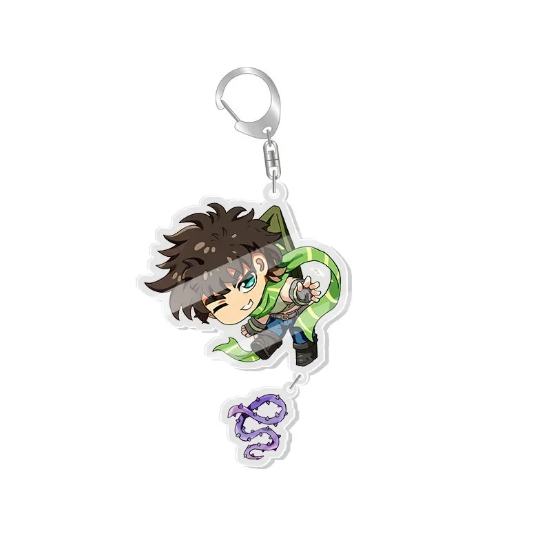 Anime JoJos Bizarre Adventure Keychain Kujo Jotaro Kakyouin Noriaki Yoshikage Acrylic Key Chain Bag Pendant Keyring Gifts Teens