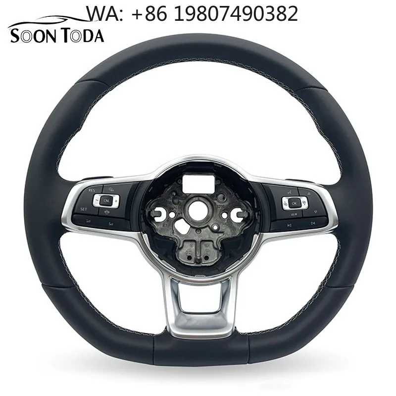 Carbon Fiber Accent Modified Leather Steering Wheel, Sport Custom Refit Parts Fit Multi Generation Compact Hatchback & Sedan Ser