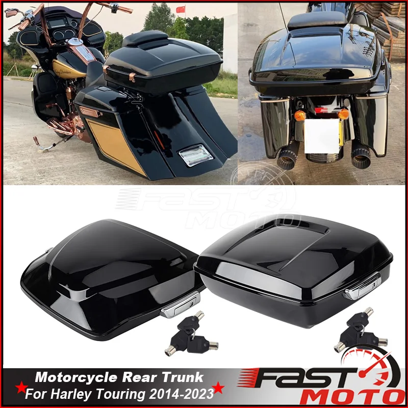 Motorcycle Trunk Luggage Tail Box Tour Pak Pack Angled For Harley Touring CVO Electra Street Glide Road King Rear Trunk Top Case