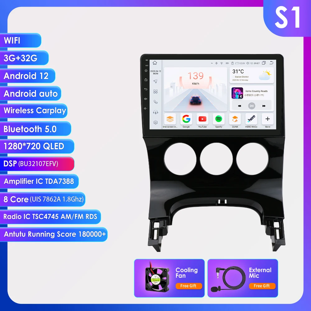 ossuret 2din Carplay Android Auto Multimedia Videospeler Voor Peugeot 3008 2009-2015 Intelligent Scherm Autoradio 4G-Let Rds 7862