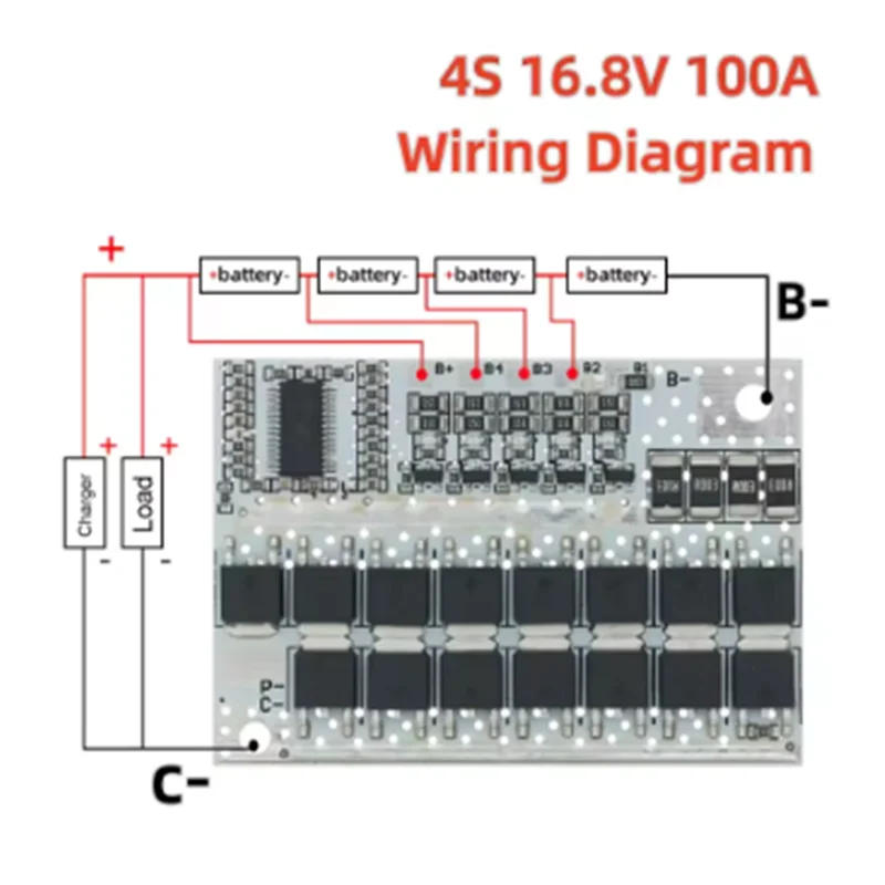 5S 4S 3S BMS 100A 21V 18V 16.8V 12V 18650 ليثيوم أيون LMO الثلاثي بطارية ليثيوم حماية لوحة دوائر كهربائية شحن التوازن
