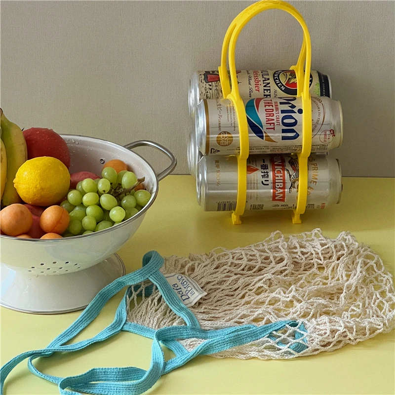 Creative Silicone Outdoor Picnic Beer Drink Cola Portable Basket Beer Storage Basket Storage  Woven Basket