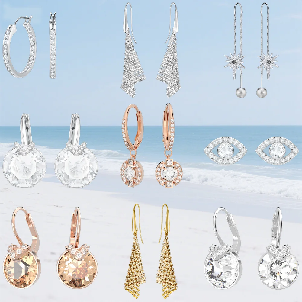 

New Gemstone Swa Earrings, Earrings, Fashionable and High-end Design, Suitable for Daily Wear and Gift Giving