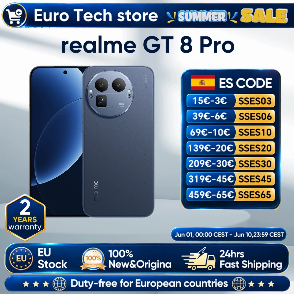 Nuevo realme GT 8 Pro 5G 2026, Versión Global, Snapdragon 8 Elite Gen 5, Cámara Ultra de 200MP, 7000mAh, Carga Inalámbrica de 50W