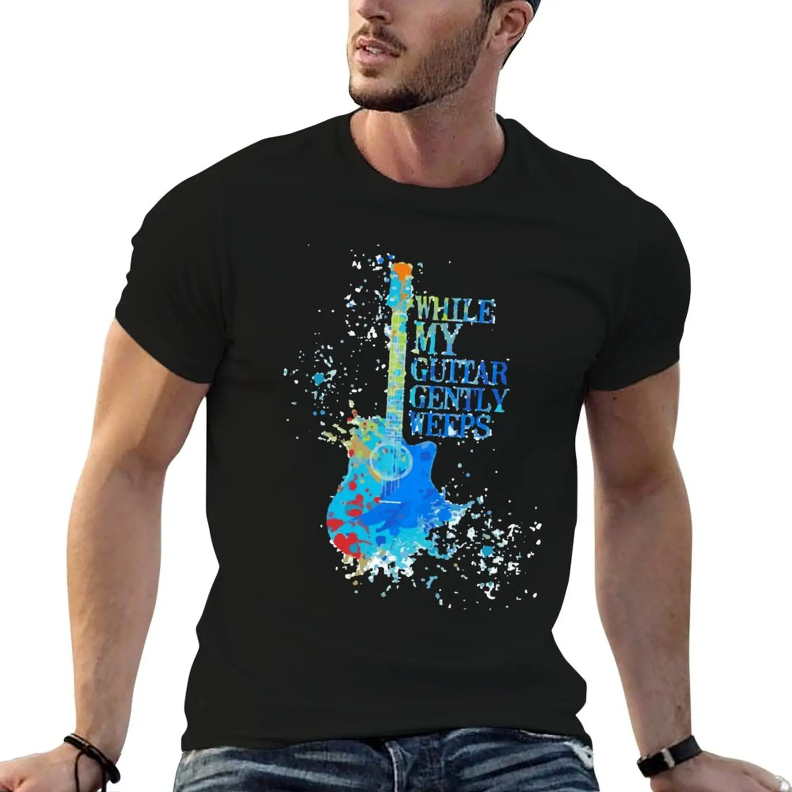 Camiseta While My Guitar Gently Weeps, camiseta esencial, camiseta de algodón, camiseta 100%