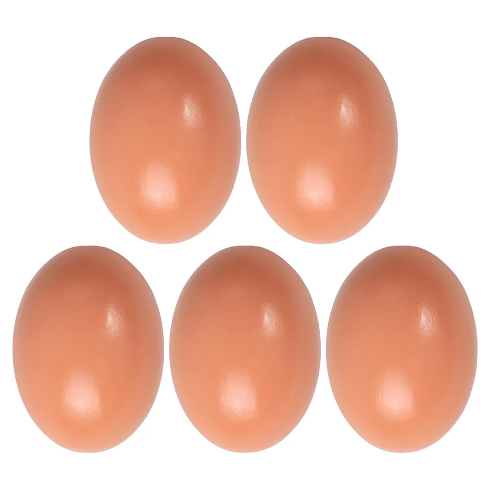 

5 Pcs Imitation Fake Eggs Blank Wood for Chickens DIY Crafts Artificial Nests Unfinished Coop Wooden