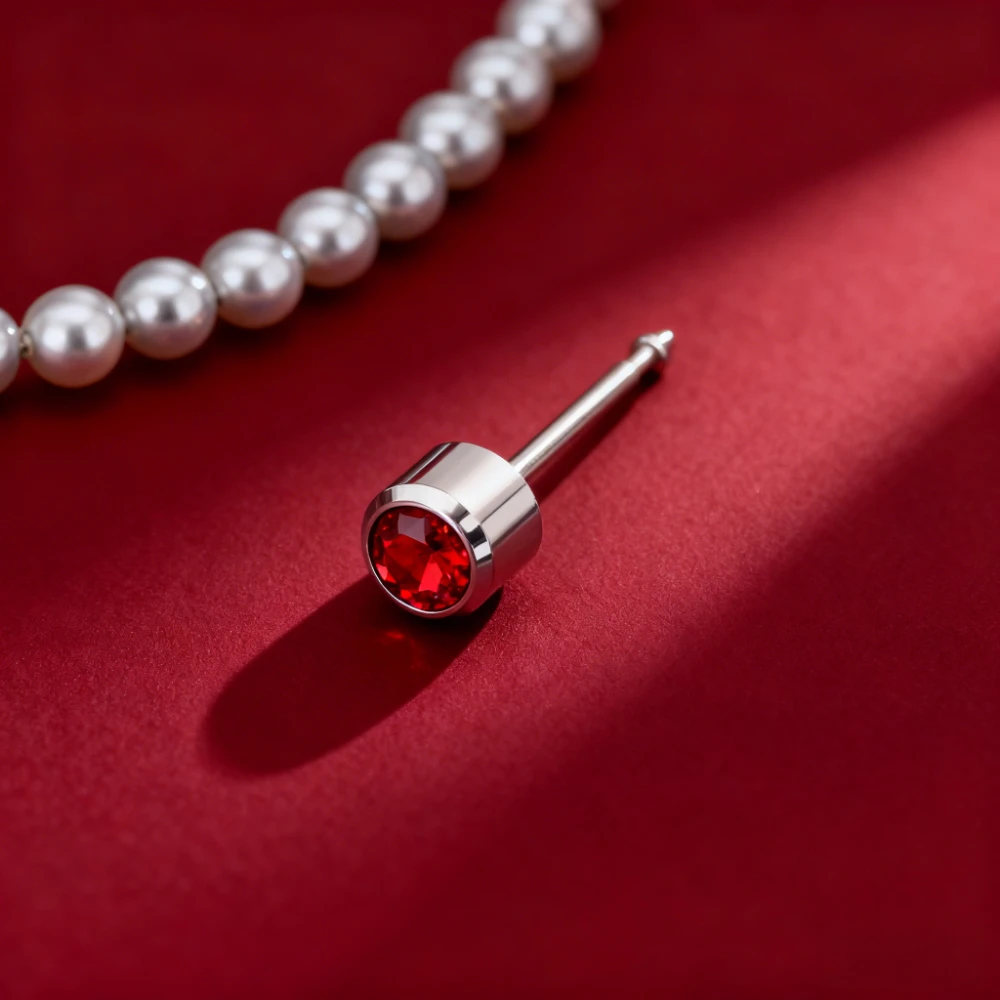 13 لونًا شخصيًا وعصريًا من الفولاذ المقاوم للصدأ حاد مدبب من الزركون للحفلات أقراط مثقوبة مجوهرات عالية الجودة