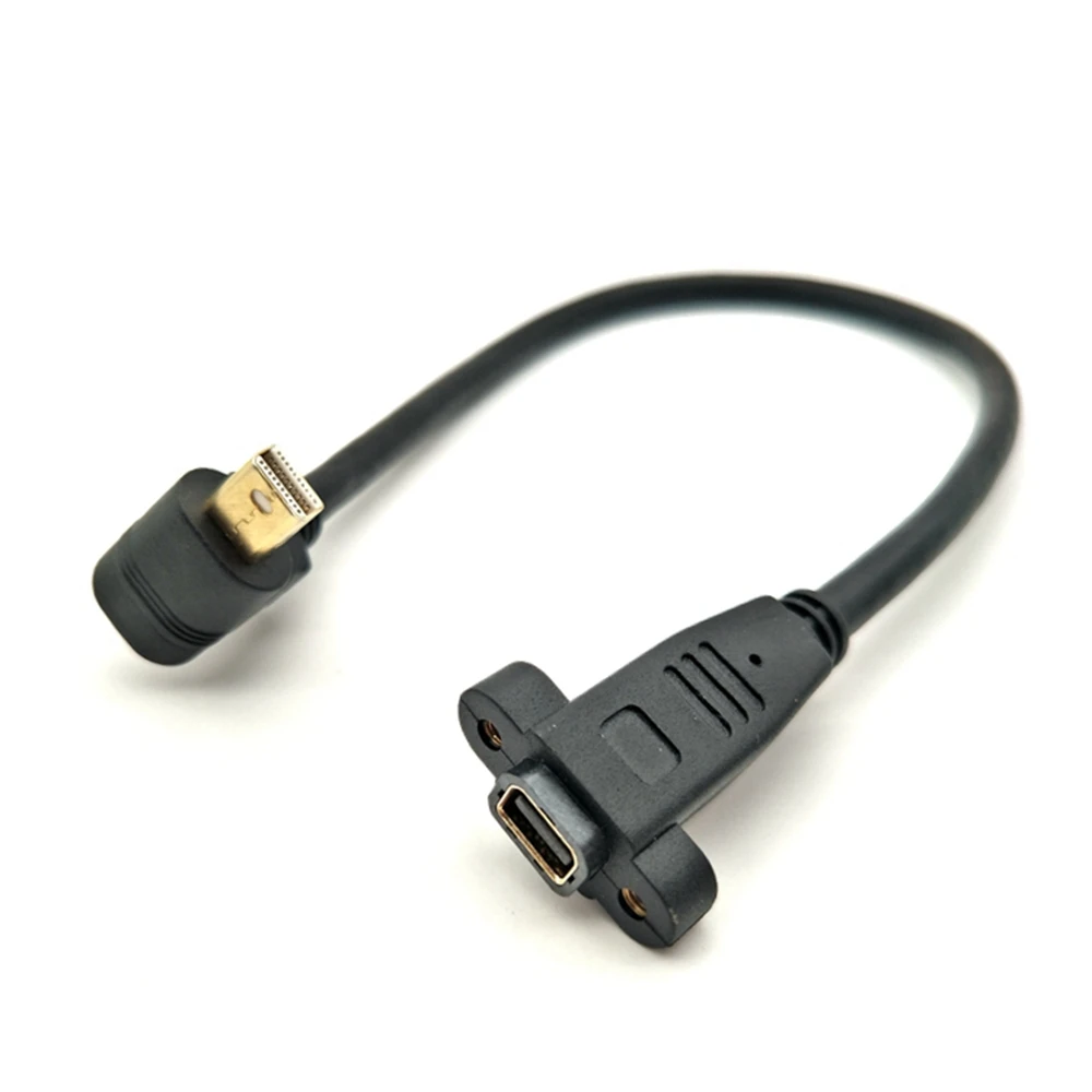 4K Elbow Mini DisplayPort พร้อมหูคอมพิวเตอร์ MiniDP ชายหญิงสัญญาณ Extension 0.3M
