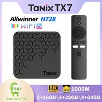 TANIX TX7 TV BOX Android 14 Allwinner H728 Octa Core 4G 32G 64G Support 4K 8K 1000M LAN Wifi6 BT5.X Smart Media Player TVBO