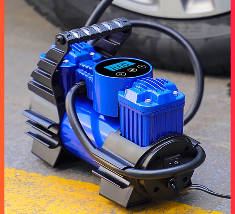 Portable tire inflation pump 12V digital display for dual cylinder high-pressure cars and small cars