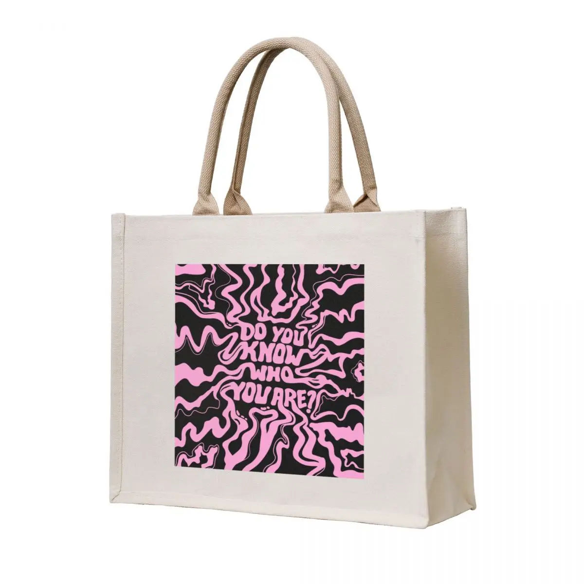 

Do You Know Who You Are - Pink & Black Tote Bag tote bag screen eco bag folding bags woman 2025 Shopper handbag