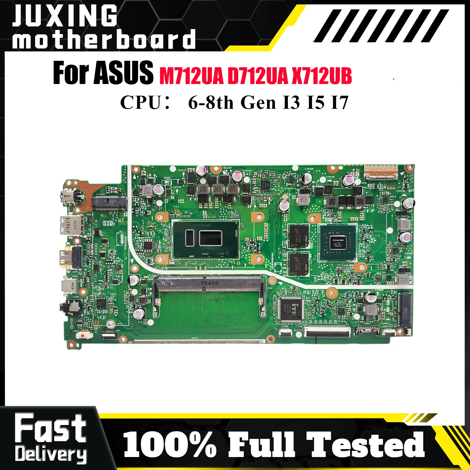 

X712UB Материнская плата для ноутбука ASUS VivoBook X712U M712UA X712UA D712UA Материнская плата для ноутбука с процессором I3 I5 I7 100% tests OK stk