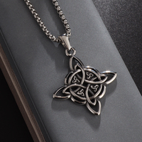 Classic Wiccan Witch Knot Irish Celtic Knot Trinity Knot Pendant Necklace for Men Women Fashion Lucky Amulet Jewelry Gift