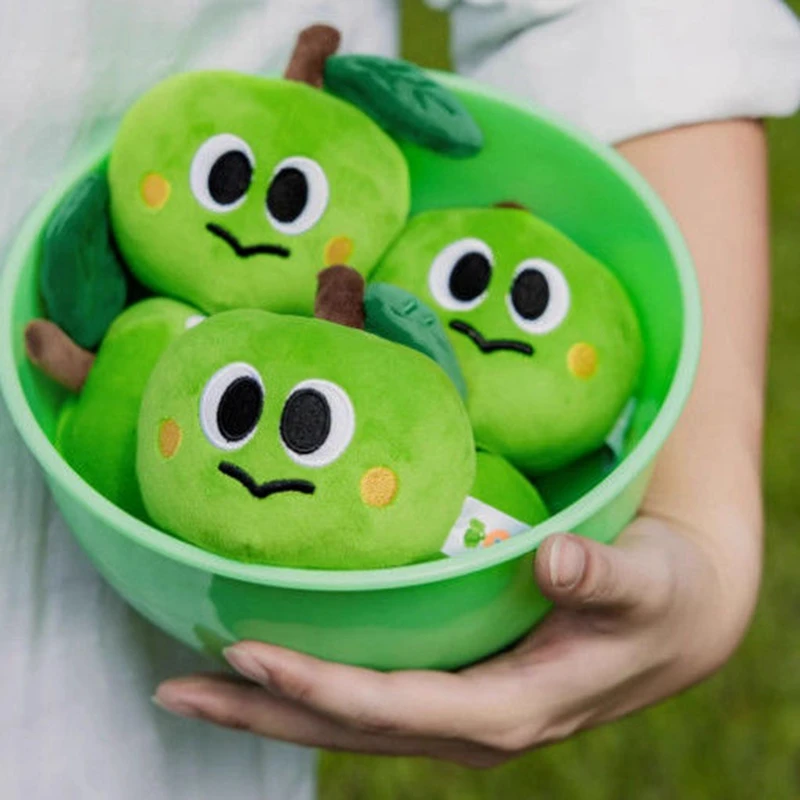 Peluche di mela verde Kawaii da 11 cm, occhi grandi, pianta carina, bambola morbida, perfetta per i regali di compleanno e Natale del festival dei bambini
