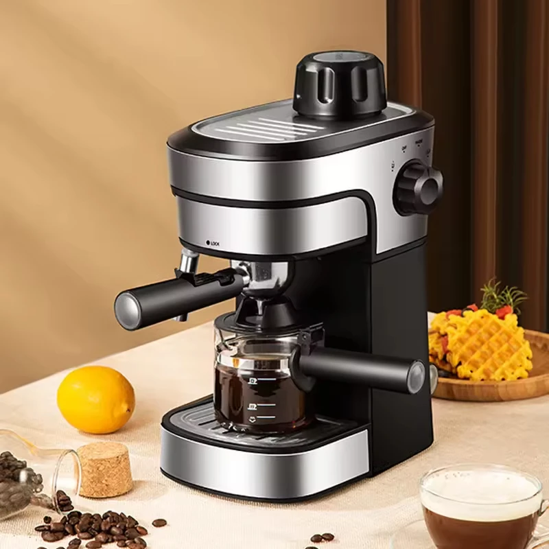 Popular Automatic Espresso Coffee Maker Machine Stainless Steel Milk Tank Easy to Operate-Full Small Automatic Steam Office Use