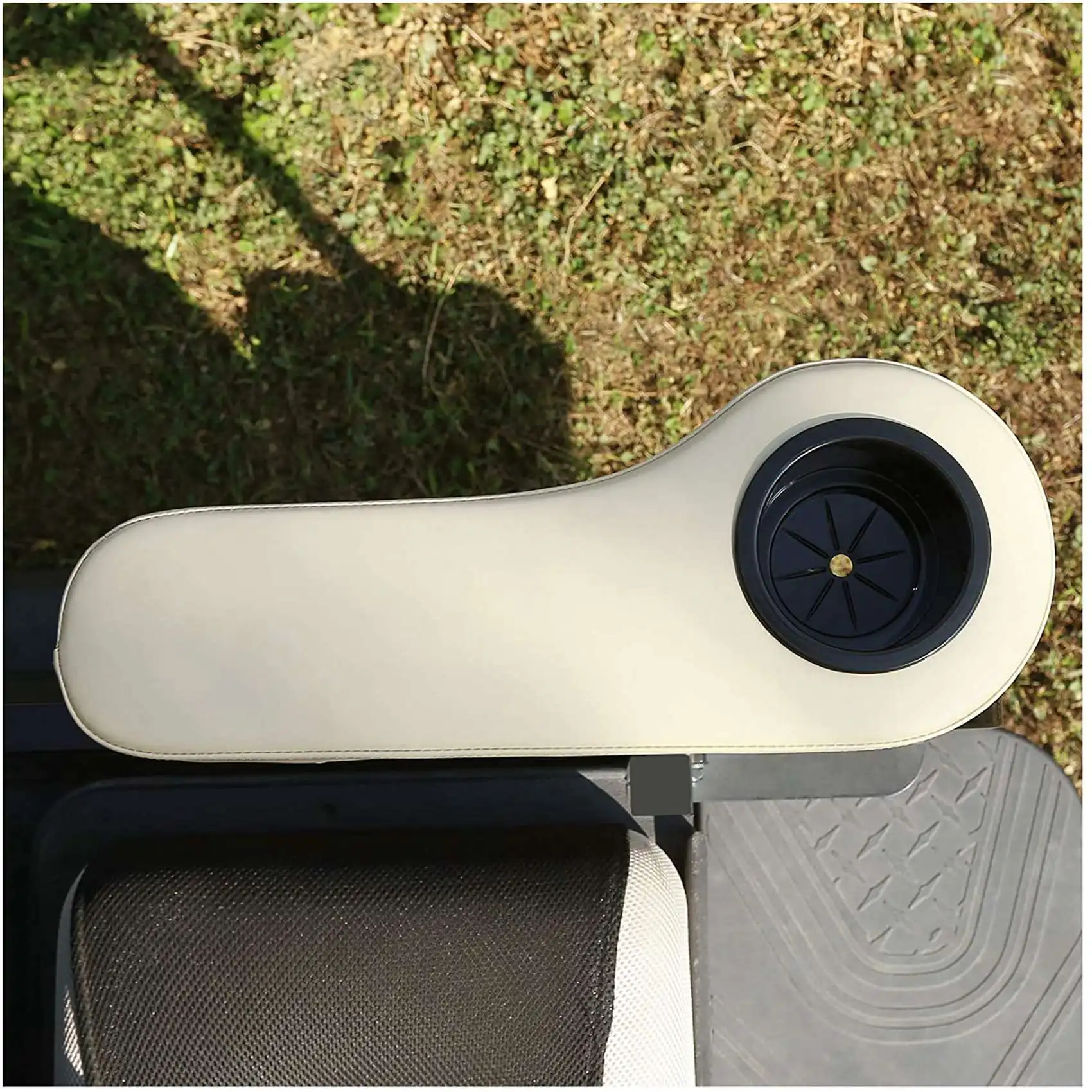 A64T-Set Of 2 Universal Golf Cart Rear Seat Armrest Cover With Cup Holder For Most Golf Cart Club Car EZGO Cushman