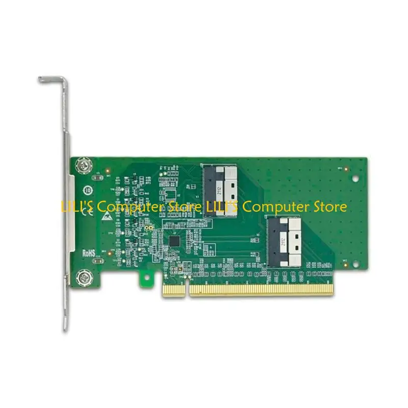 

A52B Reliable PCIe x16 Adapter Featuring 2 SlimSAS SFF 8654 8i Interfaces Adapter for PC Data Center Essential Component