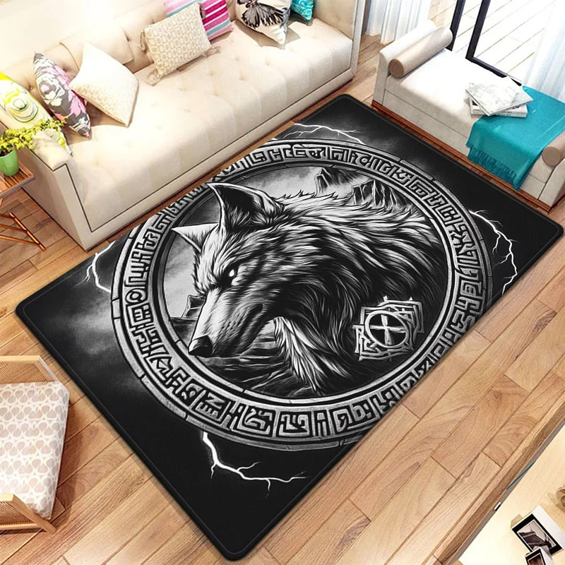 

Волк Племенный Дизайн Черно-Белый Ковер Кристалл Бархатный Ковер Современный Домашний Декор Животный Принт Напольный Коврик Скандинавский Стиль Коврики Для Гостиной