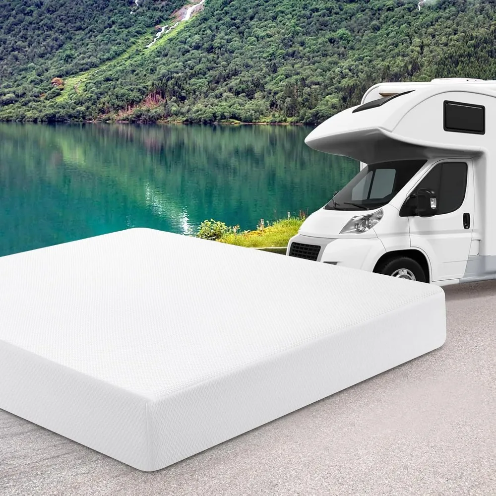 

WEUP Short Queen 10 Inch RV Mattress with Tencel Cover, Premier Cooling Green Tea/Gel Memory Foam Mattresses