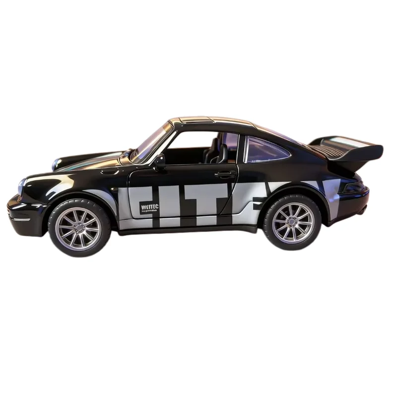 1/36 retro racing coupé alloy die-casting toy car, rewindable, with doors, collectible car model - view 5