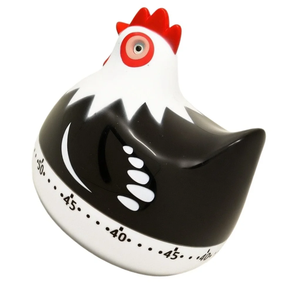Plastic Wind Up Timer for Cooking and Studying - Manual Mechanical Timer with Clear Ringing Sound for All Ages