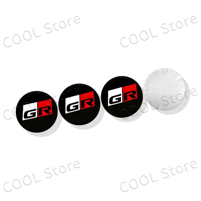 Car Decor 4Pcs 56mm GR Sport Emblem Wheel Center Tire Dust Cover Stickers For Toyota Camry Prius Rav4 Corolla Hilux Yaris