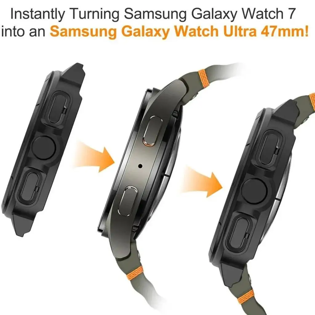 2-in-1 Case+Sports Silicone Strap for Samsung Galaxy Watch 7 40 44mm Appearance Upgrade Ultra Case for Galaxy Watch 7 Bracelet image 3
