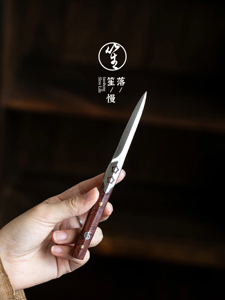 

Puer Tea Knife Stainl Steel Bla Ebony Wood Tea Cone Needle Tea Cake Opener Tea Brewing Special Tea Tools Accories