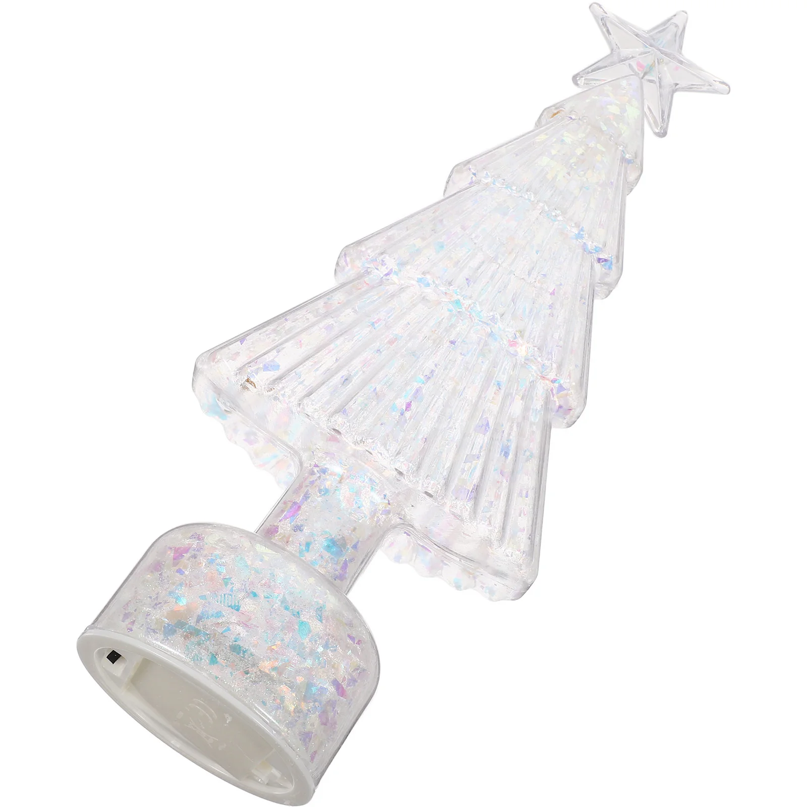 

Iridescent Tabletop Christmas Tree Lamp Star Top Led Lights Small Night Light For Kids Room Desktop Holiday Home Decor