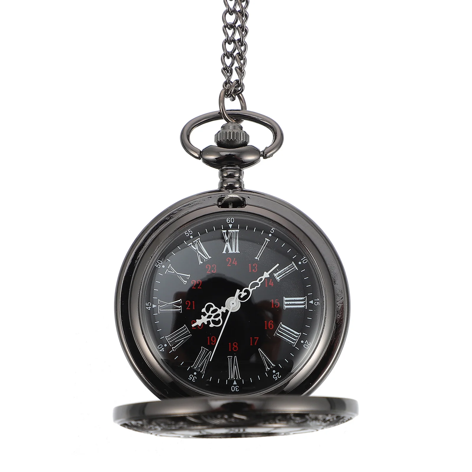 1Pcs Roman Numeral Pocket Watch Exquisite Craftsmanship Durable Chain Design Vintage Stylish Easy to Wear Time Accessory