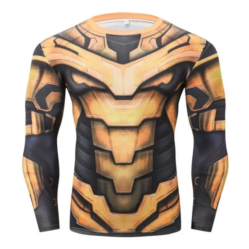 

New Animation Personality Fashion Men's T-Shirt Spring And Autumn Sports Fitness Long Sleeve Tough Man Leisure Quality Top Top