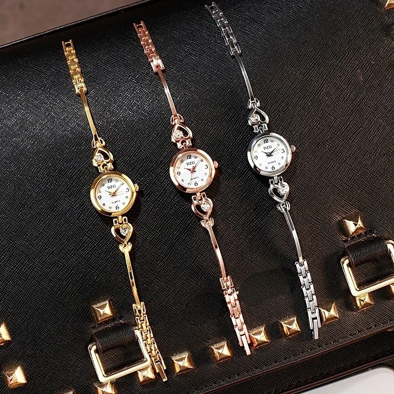 New Fashion Women Heart Bracelet Watch Rose Gold Quartz Watch Women Dress Wristwatch Casual Bracelet Watches Gift Reloj Mujer